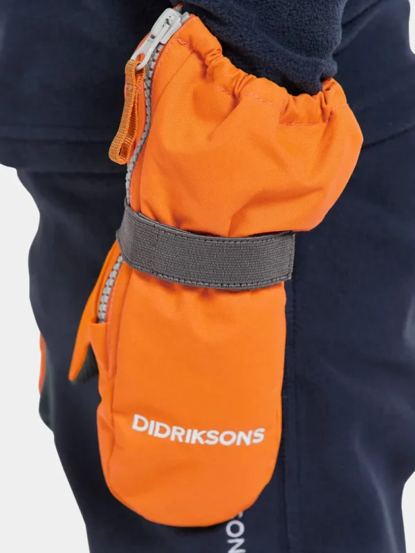 Best Sale Didriksons Biggles Kids' Zip Mittens Orange Jam