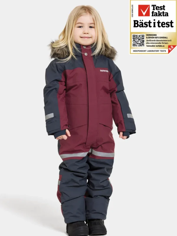 Best Sale Didriksons Bjärven Kids' Coverall Rusty Wine