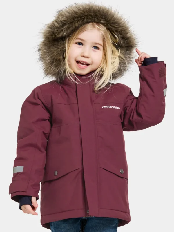 Best Sale Didriksons Bjärven Kids' Parka Rusty Wine