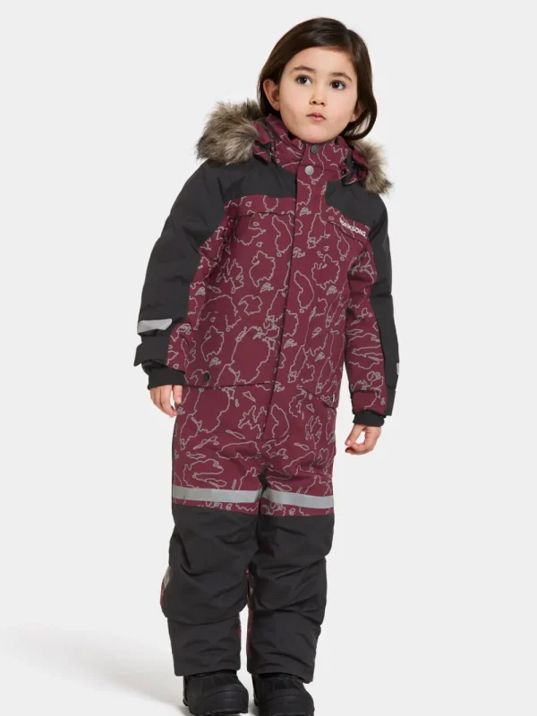 Cheap Didriksons Bjärven Special Edition Kids' Coverall Grundsund reflective wine