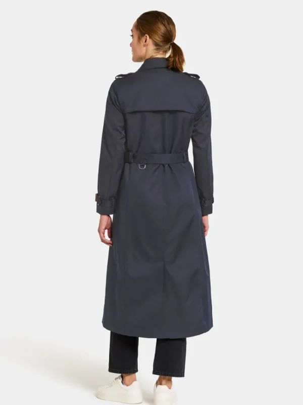 Clearance Didriksons Clairy Coat Long Dark Night Blue