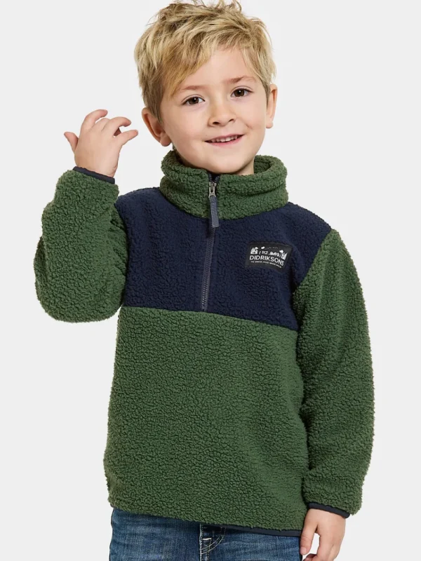 New Didriksons Gosig Kids' Half-Zip Pine Green