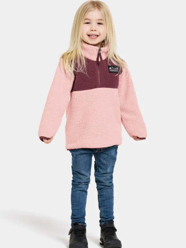 Clearance Didriksons Gosig Kids' Half-Zip Dusty pink