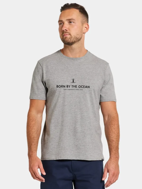 Cheap Didriksons Harald Men's T-shirt Light House Grey melange