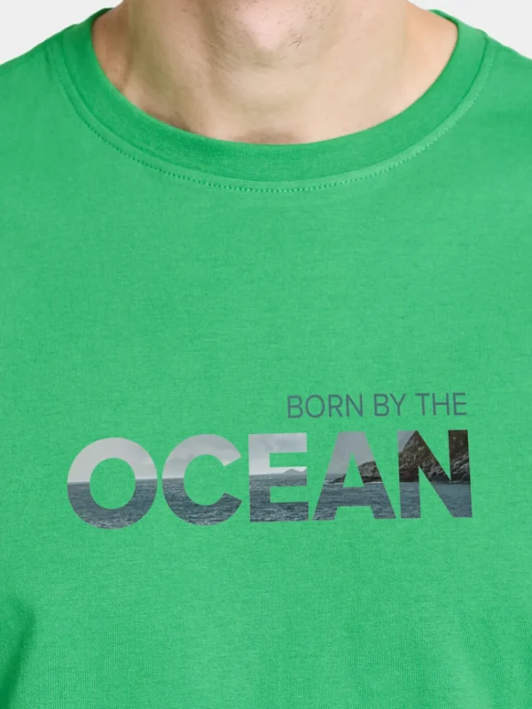 Cheap Didriksons Harald T-shirt Ocean Summer Green