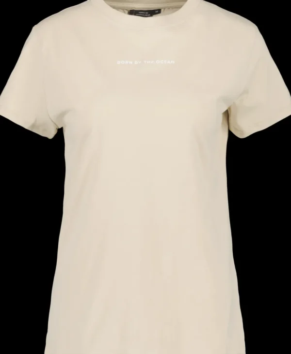 Clearance Didriksons Ingarö T-Shirt Printed Light Beige