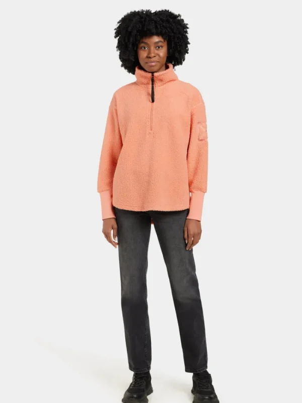 Clearance Didriksons Monia Half zip Clay Pink