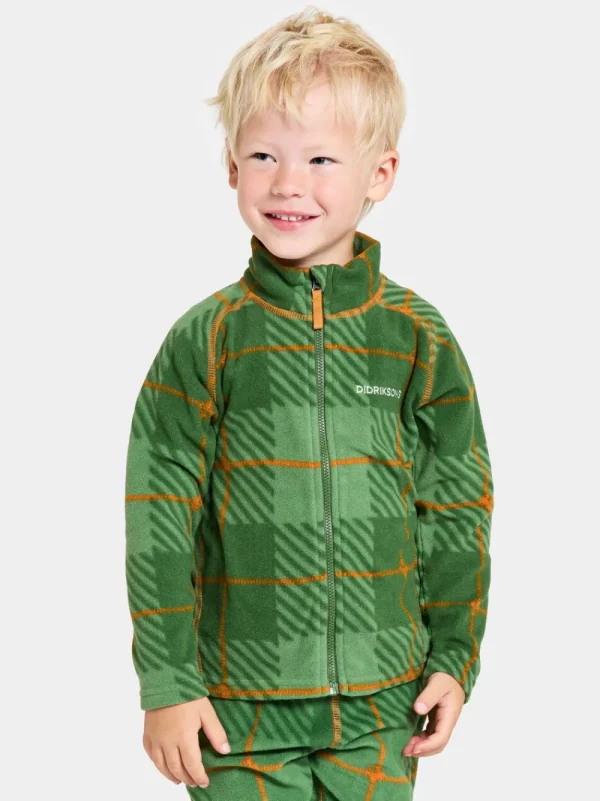 Clearance Didriksons Monte Printed Kids' Full-Zip Termos Termos Pine Green