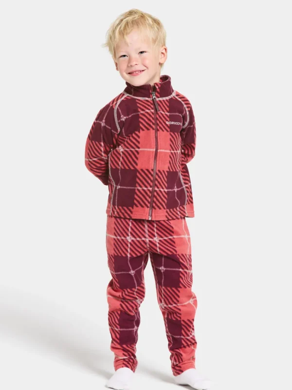 Outlet Didriksons Monte Printed Kids' Full-Zip Termos Termos Rusty Wine