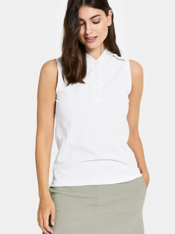 Outlet Didriksons Nikki Sleeveless Polo Snow white