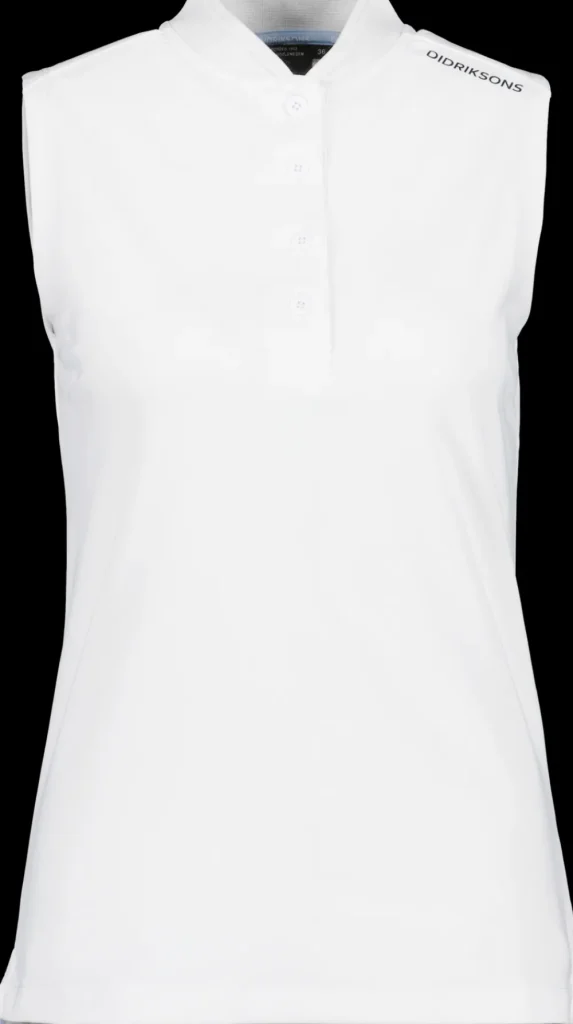 Outlet Didriksons Nikki Sleeveless Polo Snow white