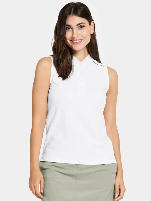 Outlet Didriksons Nikki Sleeveless Polo Snow white