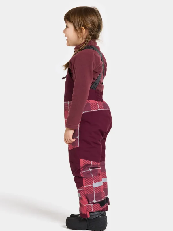 Cheap Didriksons Polarbjörnen Printed Kids' Bib Pants Termos Rusty Wine