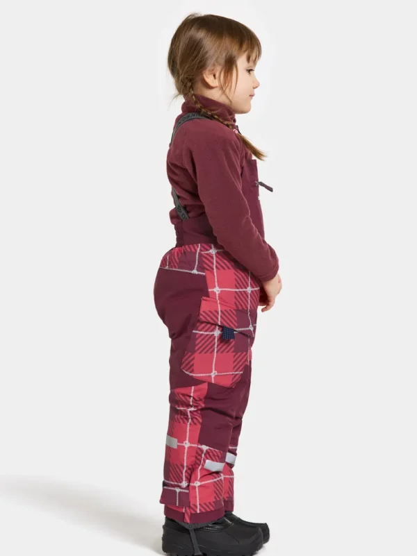 Cheap Didriksons Polarbjörnen Printed Kids' Bib Pants Termos Rusty Wine