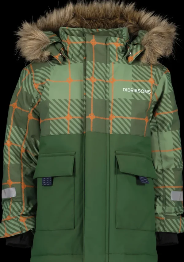 Online Didriksons Polarbjörnen Printed Kids' Parka Termos Pine Green