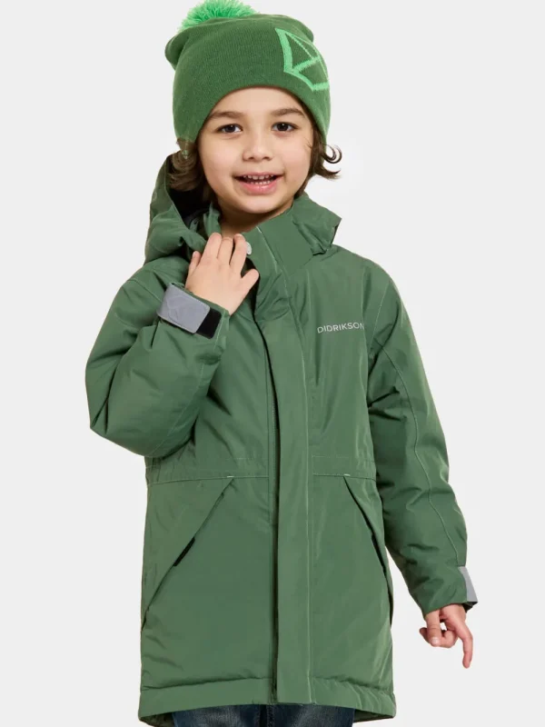 Outlet Didriksons Tundran Kids' Parka Pine Green