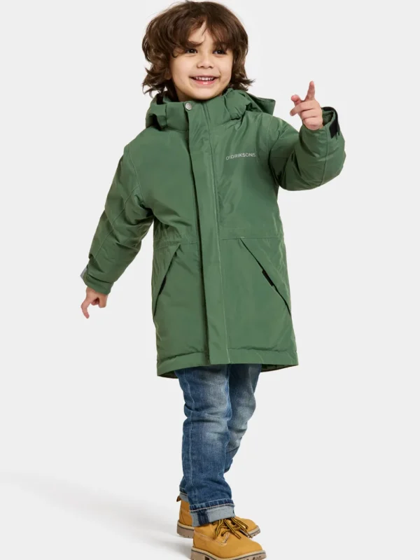 Outlet Didriksons Tundran Kids' Parka Pine Green